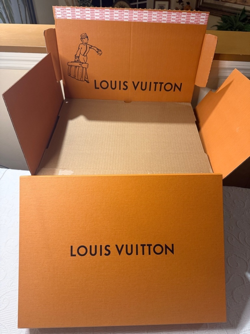 Louis Vuitton Orange Branded Gift Box and outside Shipping LV box